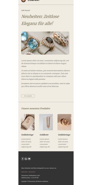 Vorlage Schmuck Email Design