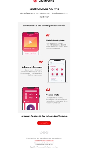 Modernes Willkommens Email Design