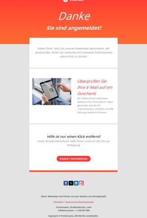 E-Mail-Vorlagen: Danke