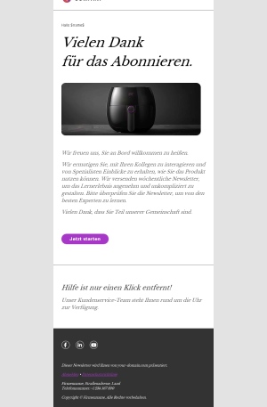 E-Mail-Vorlagen: Danke