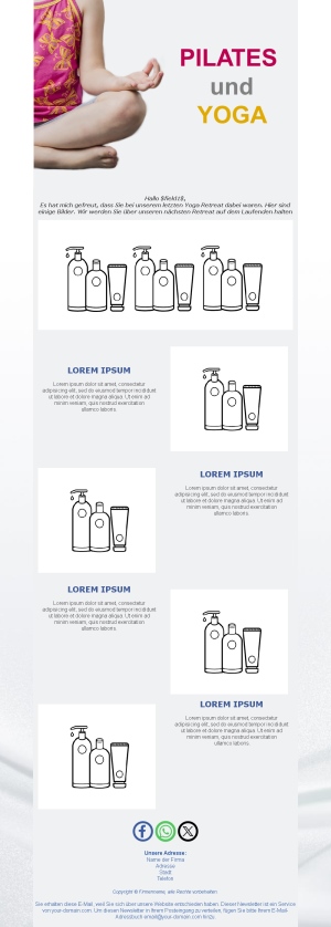 E-Mail-Vorlage für Yoga & Pilates