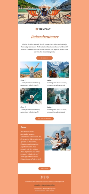 Reise Inspiration Vorlage