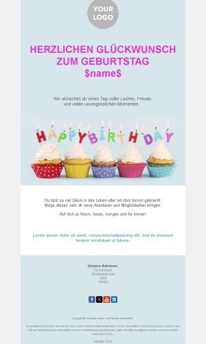 E-Mail-Vorlagen für Geburtstage