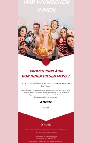 Geburtstags-E-Mail-Vorlage für Kund*innen