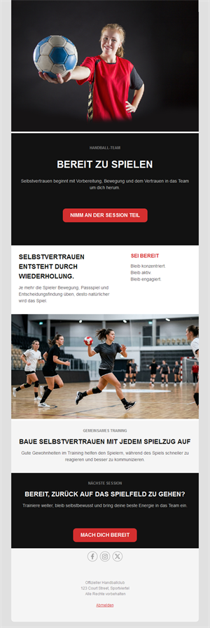 Handball Game Emails