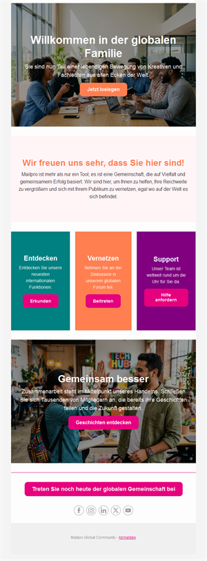 Welcome Email Updates