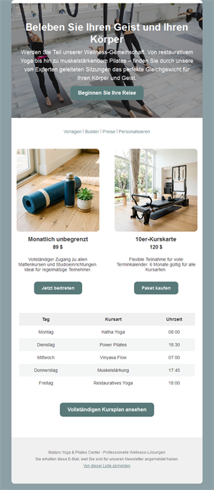 Wellness Class Email Alerts