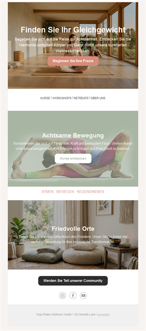 Pilates Email Newsletter