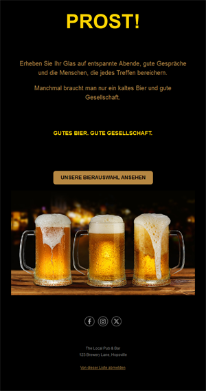 Pub Night Email Templates