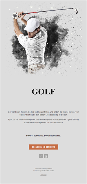 Golf Event Email Updates