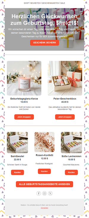 Subscriber Birthday Emails