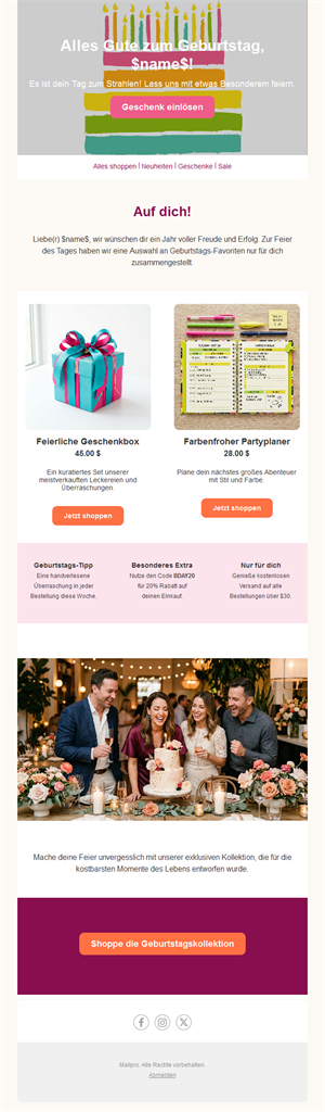 Birthday Message Emails