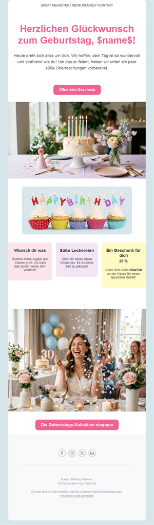 Birthday Celebration Emails