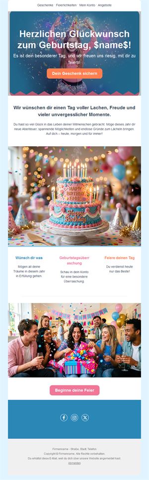 Birthday Email Template for Customers