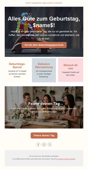 Personalized Birthday Email Template