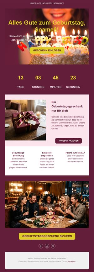 Simple Birthday Email Template