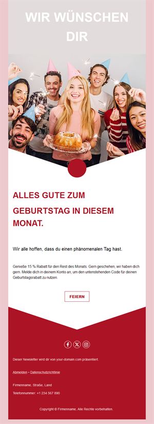 Friendly Birthday Email Template