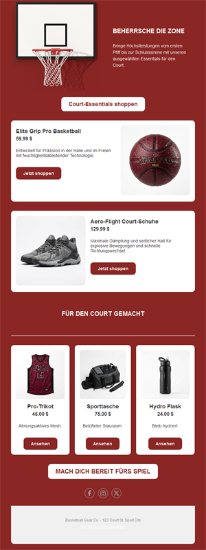 Basketball Action Emails
