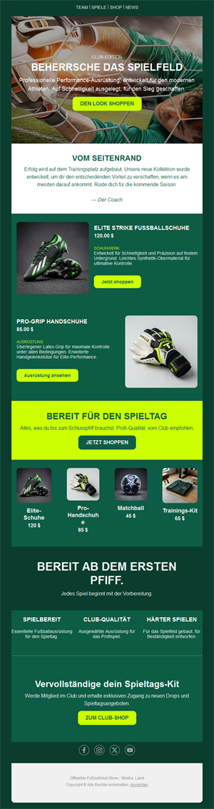 Soccer Club Email Updates