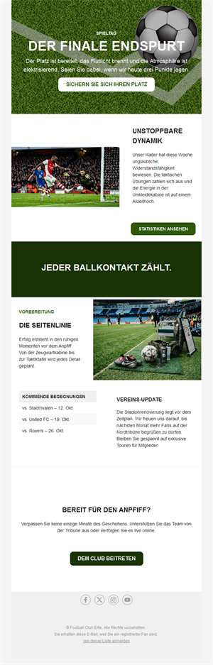 Basketball Club Email Layouts
