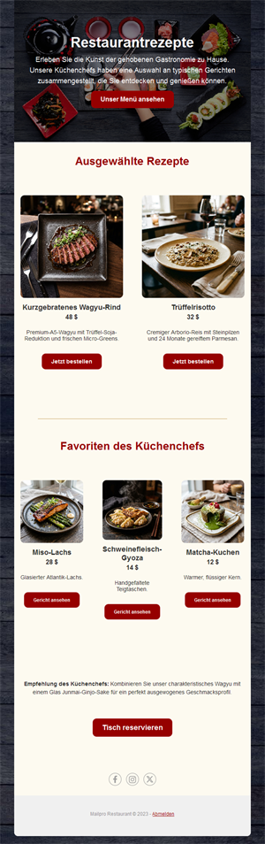Restaurant Promotion Emails