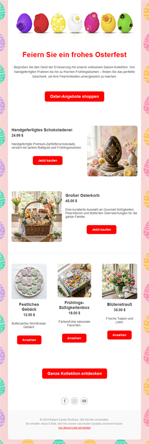 Holiday Spring Emails